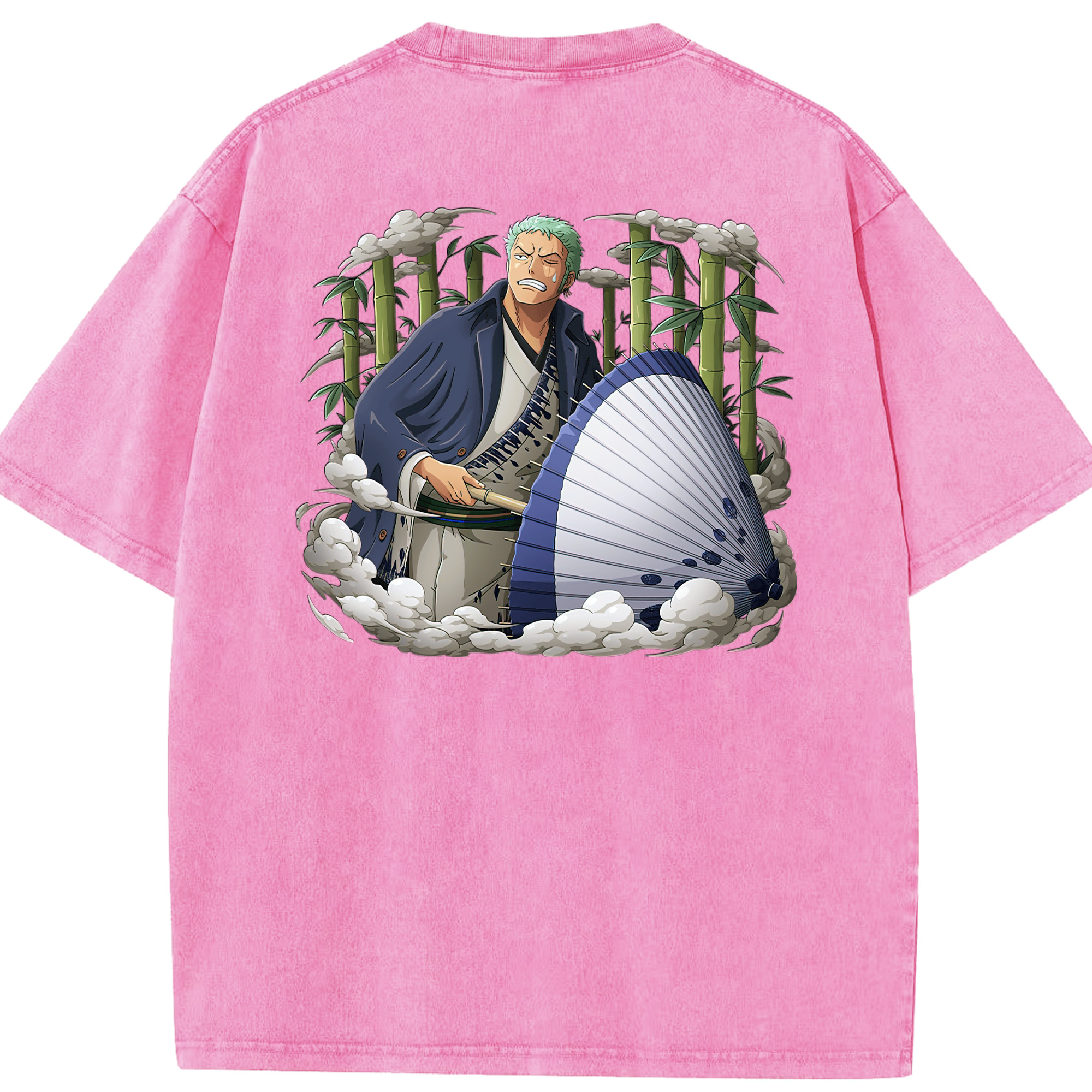 ワンピース ロロノア・ゾロ ONE PIECE Roronoa Zoro 綿100% ヴィンテージ風 半袖Tシャツ（背面プリント）